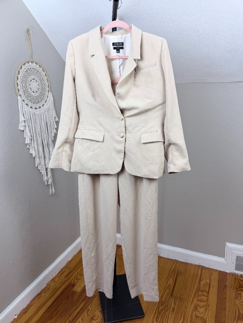 J.CREW | Tan Willa Blazer And Essential Pant 2 Piece Suit Set Size 6